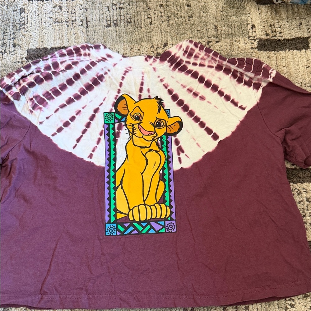 Disney World Purple Tie-Dye Lion King Graphic Tee XS ✨🦁